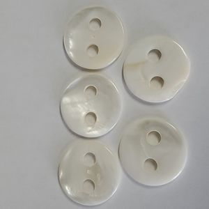 Mother of pearl 1/2" round with two holes for crafts
